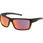 Mike Polarised Wrap Sunglasses (Men) - Black to Green Red