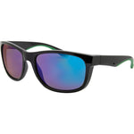 Mick Polarised Wrap Sunglasses (Men) - Black Green