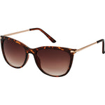 Vicky Polarised Square Cat Eyes Sunglasses (Women) - Dark Demi Brown