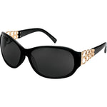 Sharon Polarised Wrap Sunglasses (Women) - Black Smoke