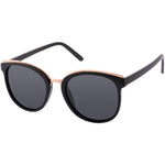 Jade Polarised Round Sunglasses (Women) - Black Smoke