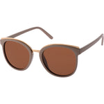 Jade Polarised Round Sunglasses (Women) - Stone Brown