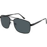 Ian Polarised Aviator Sunglasses (Men) - Matt Black Smoke