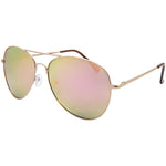 Riley Polarised Aviator Sunglasses (Unisex) - Gold Pink