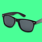 Blake Polarised Wayfarer Sunglasses (Unisex) - Black Smoke