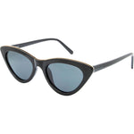 Greta Polarised Cat Eye Sunglasses (Women) - Black Smoke - Gold Metal Bridge