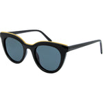 Adele Polarised Round Cat Eyes Sunglasses (Women) - Black Gold Smoke