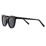 Adele Polarised Round Cat Eyes Sunglasses (Women) - Black Gold Smoke