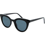 Adele Polarised Round Cat Eyes Sunglasses (Women) - Black White Tort Smoke