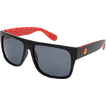 Normanville SLSA Polarised Square Sunglasses (Unisex) - Black Red Smoke